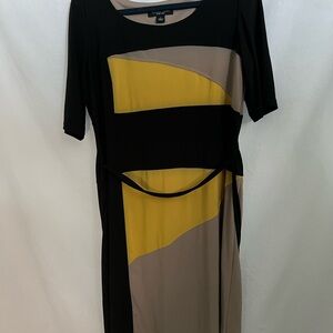 Color block dress office wear large